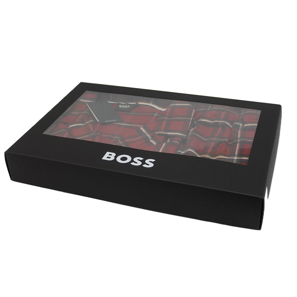 Hugo Boss pyjama gift set, red plaid gift box