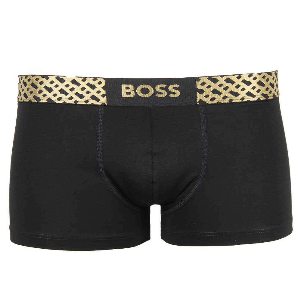 Boss boxer trunk 25703 black with gold patterned waistband