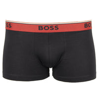 Boss black boxer trunk with red waistband front view