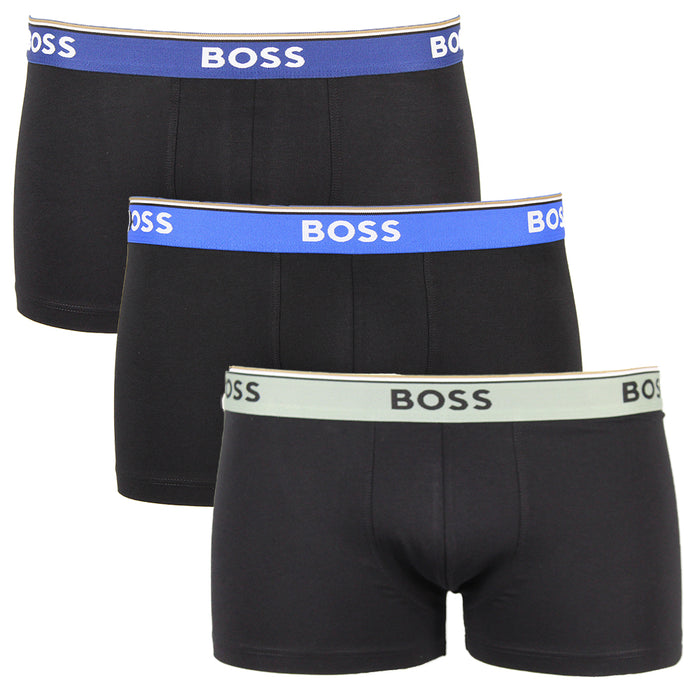 Boss 3 pack of boxer trunks with colored waistbands