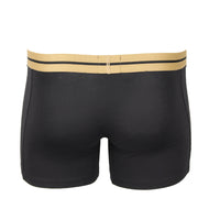 Black boss boxer brief with gold waistband, back view 