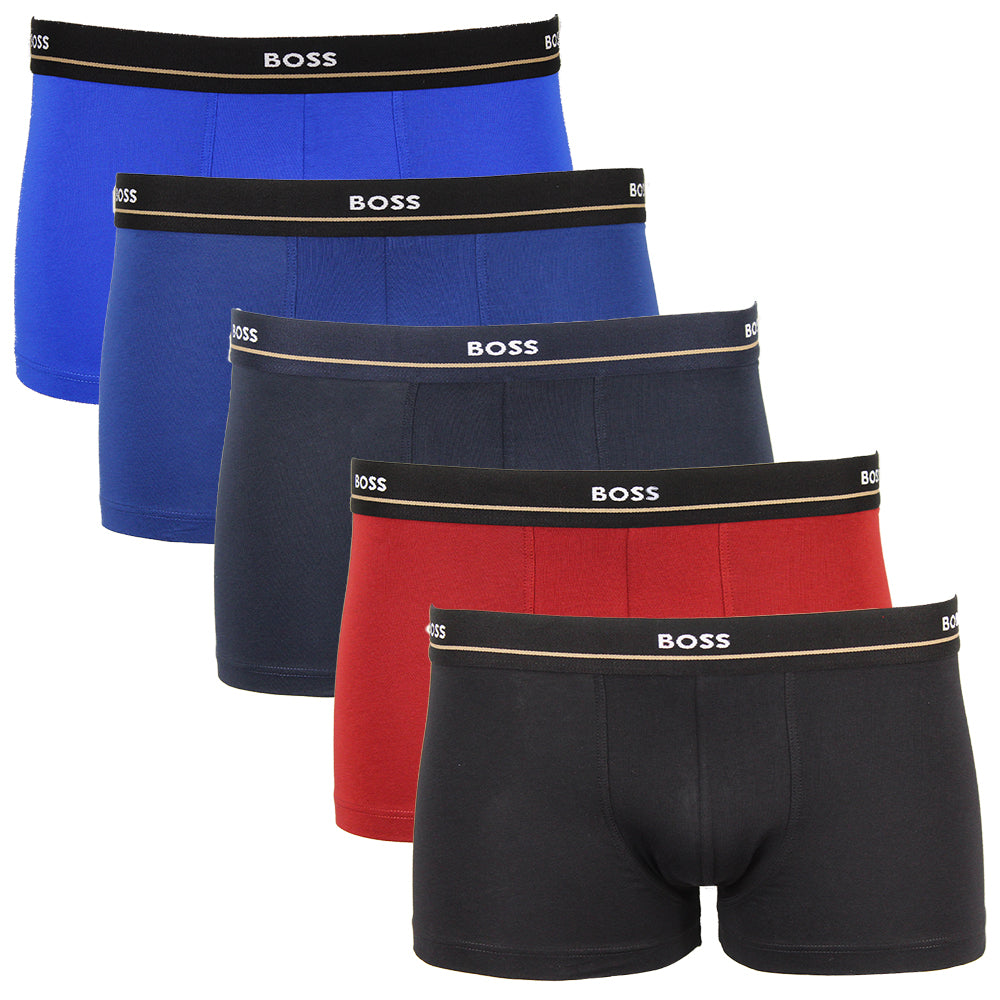 Product 25723 Boss 5 pack boxer trunks in solid colours 