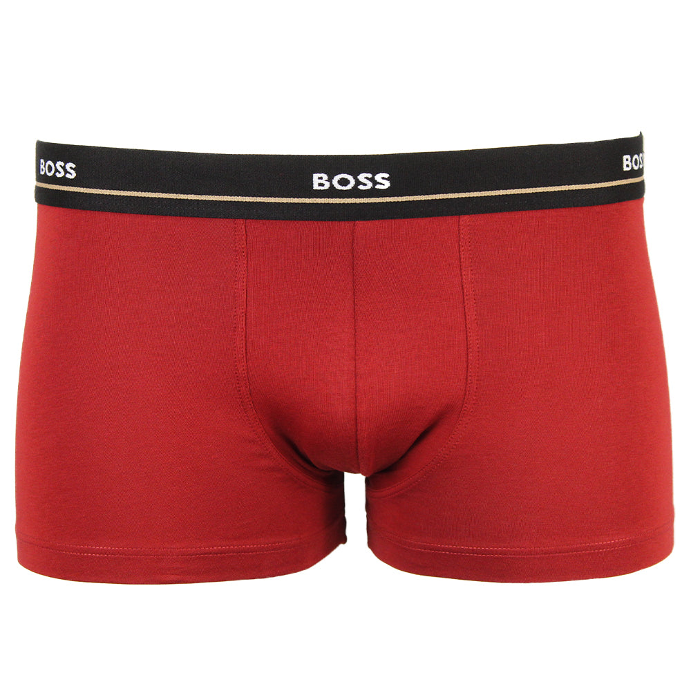 Part of product 25723 5 pack Boss boxer trunks, 1  burgundy with black waist band