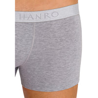 Hanro-2-Pack Cotton Essentials Boxer Trunks, Light Melange / Deep Navy-UNDERU