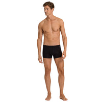 Hanro-2-Pack Covered Waistband Cotton Essentials Boxer Trunks, Black-UNDERU