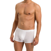 Hanro-2-Pack Covered Waistband Cotton Essentials Boxer Trunks, White-UNDERU