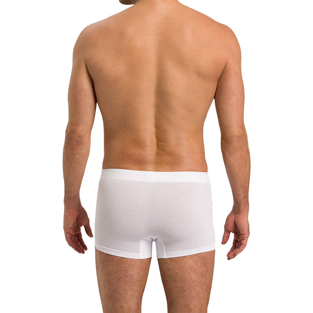 Hanro-2-Pack Covered Waistband Cotton Essentials Boxer Trunks, White-UNDERU