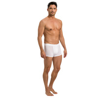 Hanro-2-Pack Covered Waistband Cotton Essentials Boxer Trunks, White-UNDERU