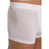 Hanro-2-Pack Covered Waistband Cotton Essentials Boxer Trunks, White-UNDERU