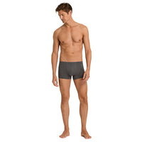 Hanro-2-Pack Covered Waistband Cotton Essentials Boxer Trunks, Coal Melange-UNDERU