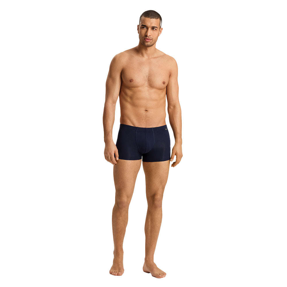 hanro-mens-boxer-trunk-navy-front-on-model