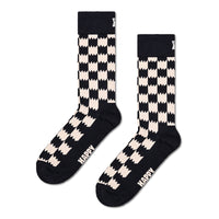 Happy Socks-Dizzy Check Socks, Black-UNDERU