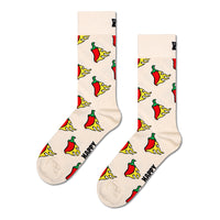 Happy Socks-Hot Chili Socks, White-UNDERU