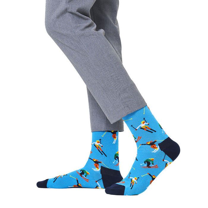 Happy Socks-Skiing Socks, Blue-UNDERU