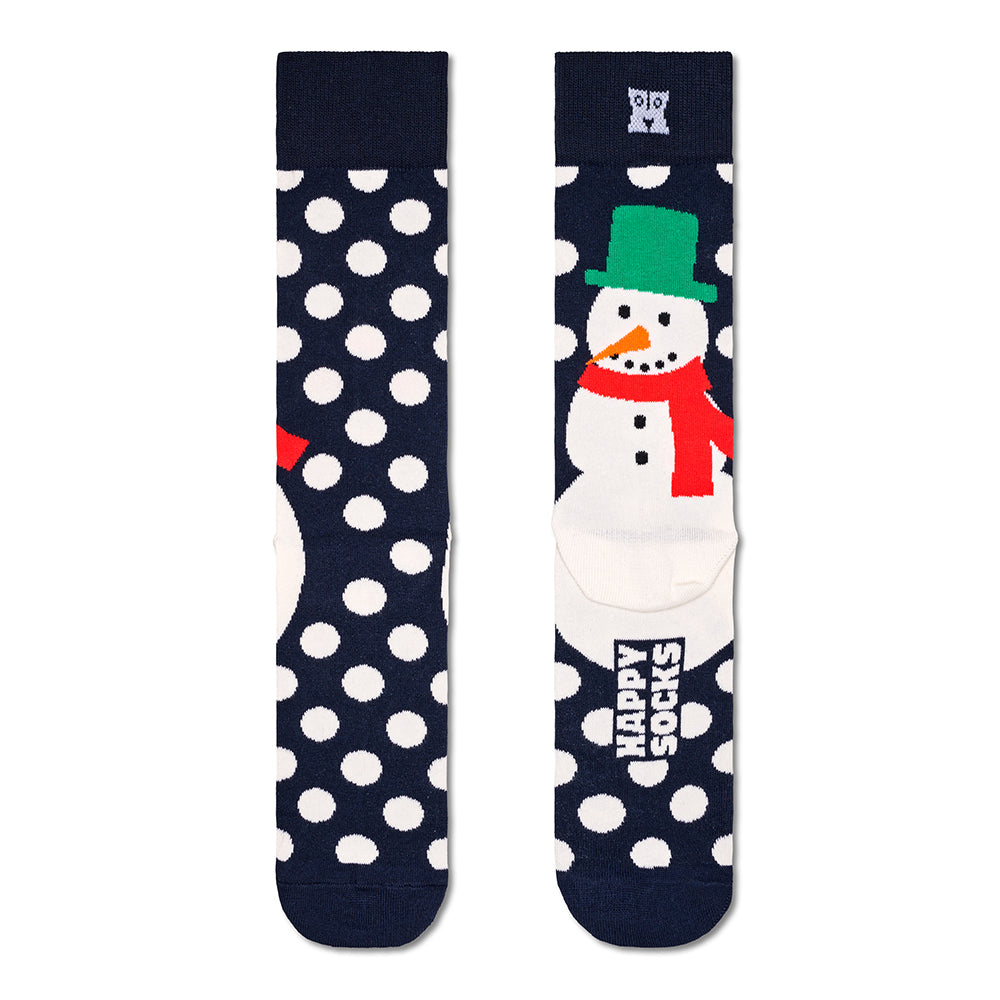 Happy Socks-Jumbo Snowman Socks, Navy-UNDERU