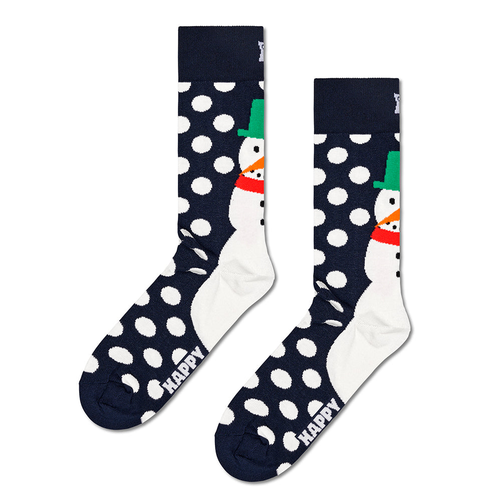 Happy Socks-Jumbo Snowman Socks, Navy-UNDERU