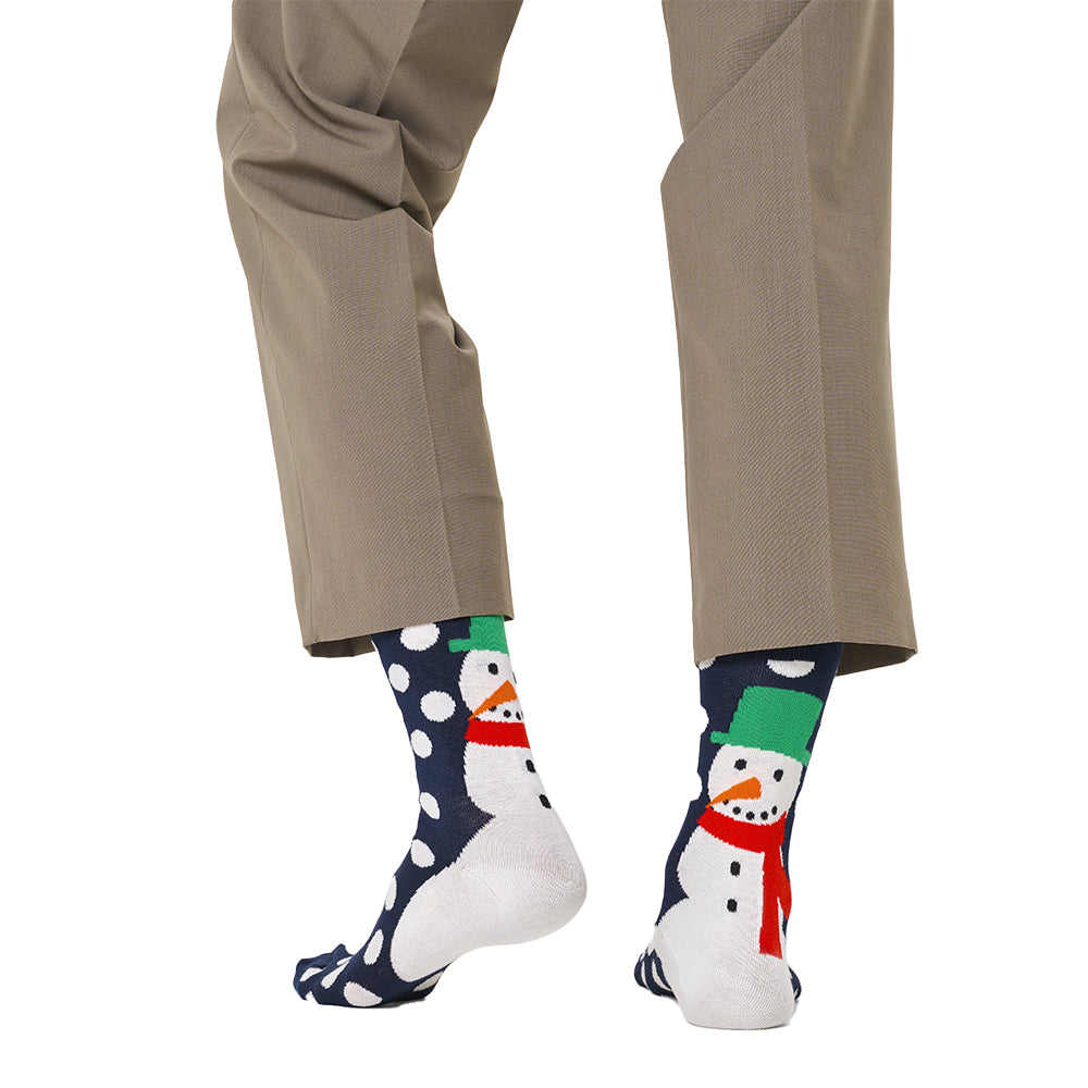 Happy Socks-Jumbo Snowman Socks, Navy-UNDERU