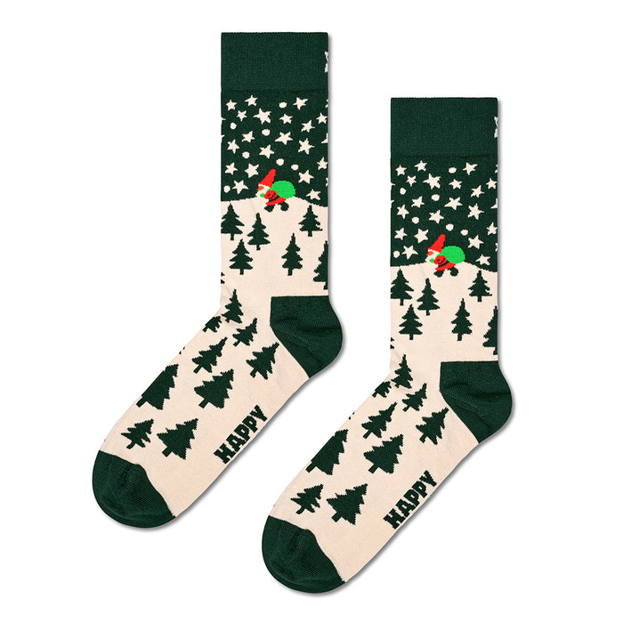 Happy Socks-Santa On The Way Socks, Dark Green-UNDERU