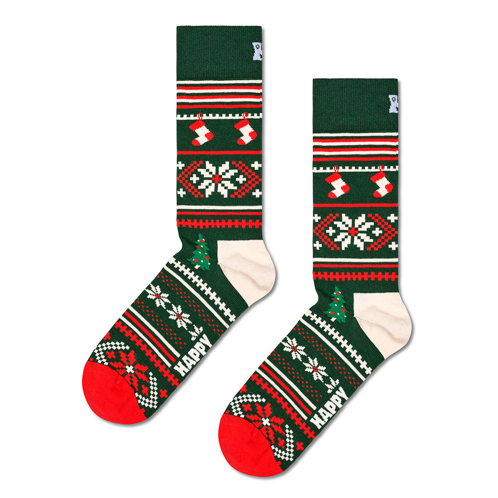 Happy Socks-Snowflake Socks Gift Set, Dark Green-UNDERU