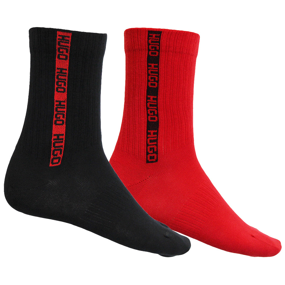 hugo-mens-socks-in-black-and-red