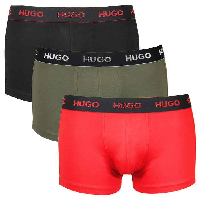 hugo-mens-boxer-trunks-multipack-black-khaki-red