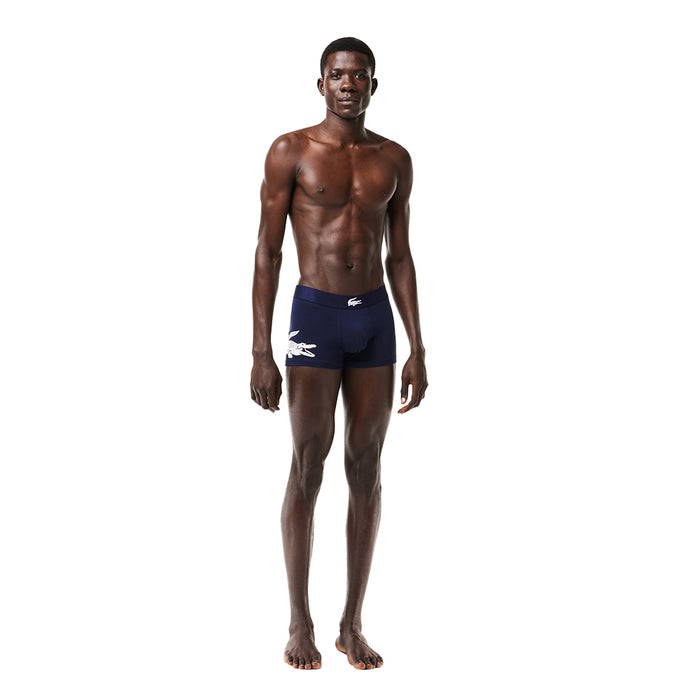 Lacoste-3-Pack Boxer Trunks, Navy/White-UNDERU