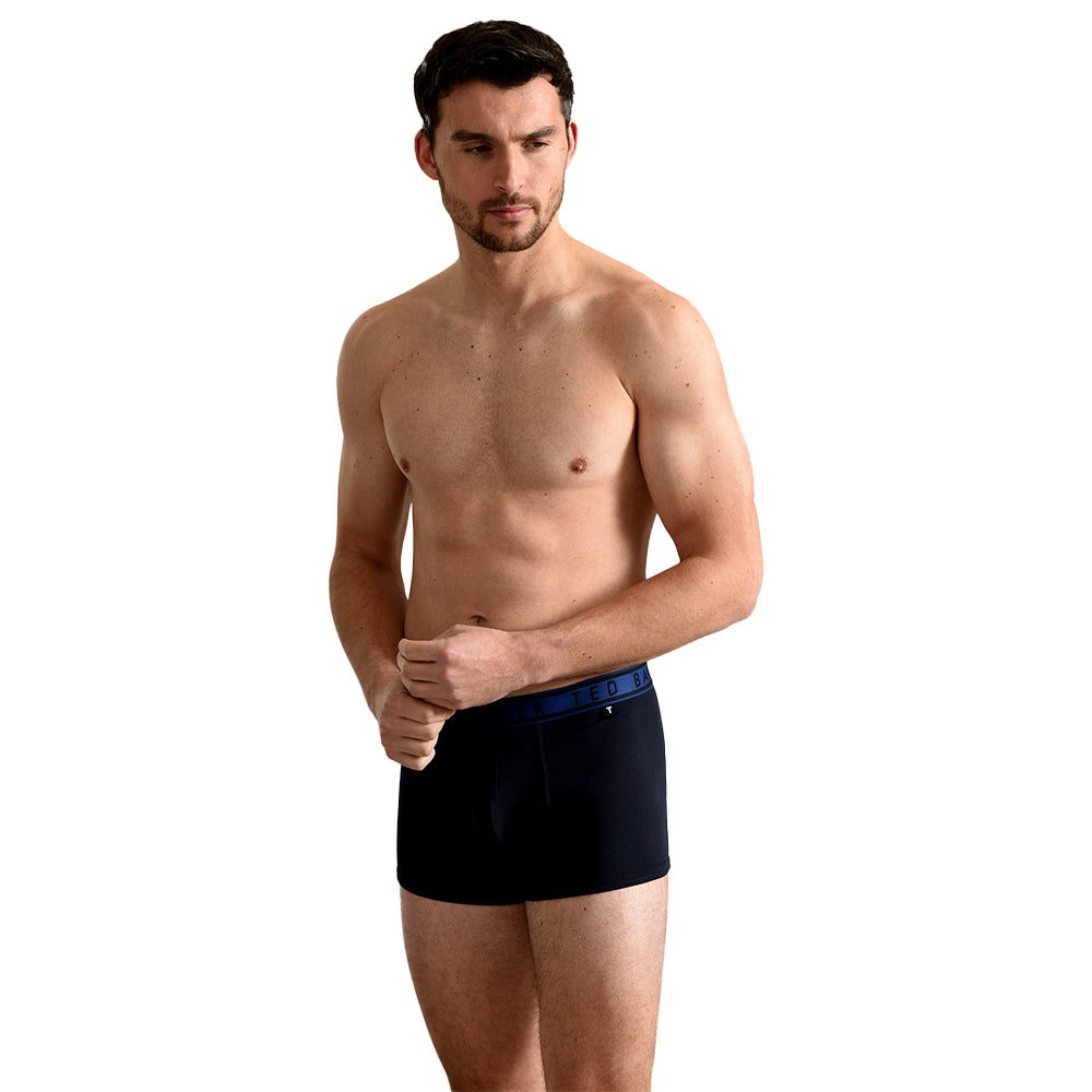 ted-baker-mens-boxer-trunk-navy-blue-model-front