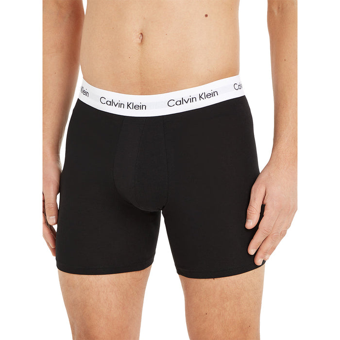 Calvin Klein-3-Pack Cotton Stretch Boxer Briefs, Black/Grey/White-UNDERU