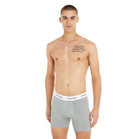 Calvin Klein-3-Pack Cotton Stretch Boxer Briefs, Black/Grey/White-UNDERU