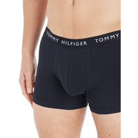 Tommy Hilfiger-3-Pack Recycled Essentials Stretch Boxer Trunks, Navy-UNDERU