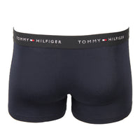 Tommy Hilfiger navy boxer trunk with black waistband, back view