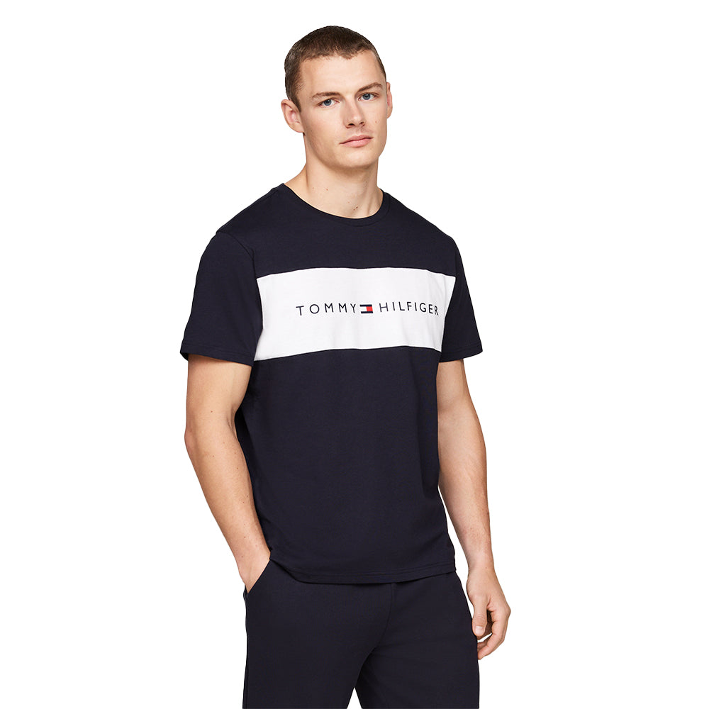 Tommy Hilfiger Men s TH Original Block Logo Lounge T Shirt Navy