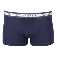 Gant navy blue boxer trunks with white stripe waistband.