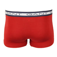 Gant red boxer trunk with stripe waistband back view.