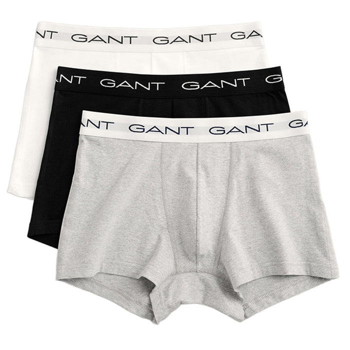 GANT-3-Pack Boxer Trunks, Grey Melange-UNDERU