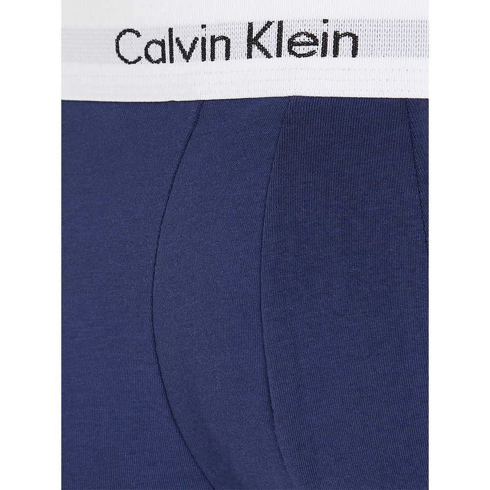 Calvin Klein-3-Pack Low-Rise Cotton Stretch Boxer Trunks, Blue/Red/White-UNDERU