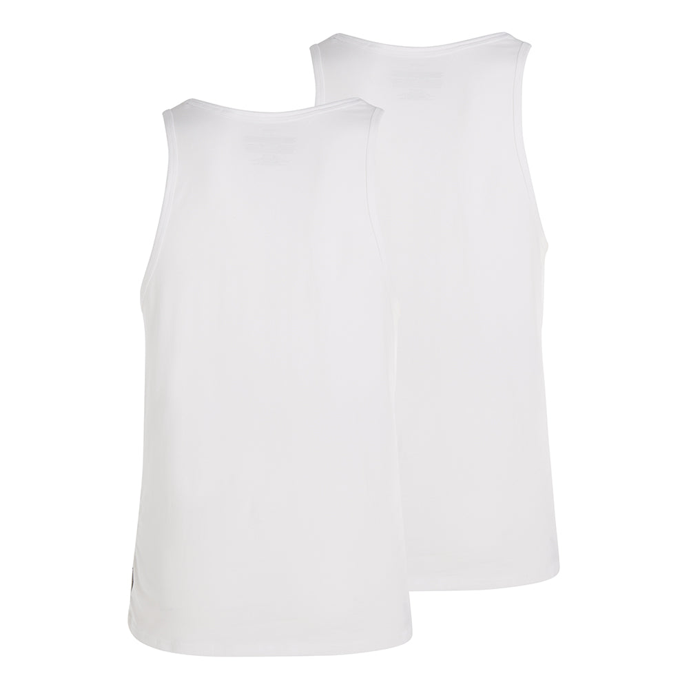 Calvin Klein-2-Pack Modern Cotton Lounge Tank Tops, White-UNDERU