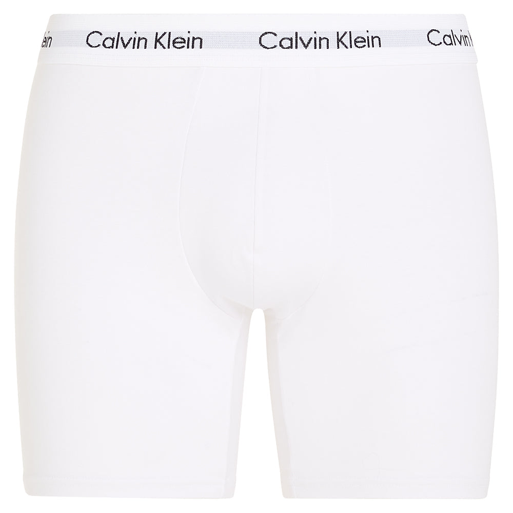 Calvin Klein-3-Pack Cotton Stretch Boxer Briefs, White-UNDERU