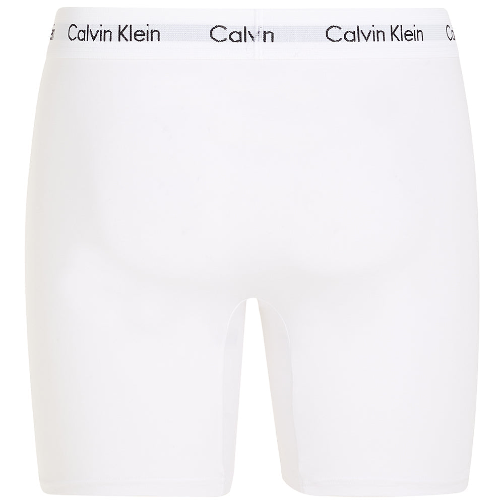 Calvin Klein-3-Pack Cotton Stretch Boxer Briefs, White-UNDERU