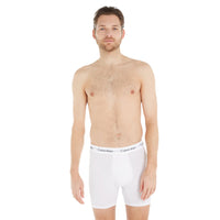 Calvin Klein-3-Pack Cotton Stretch Boxer Briefs, White-UNDERU