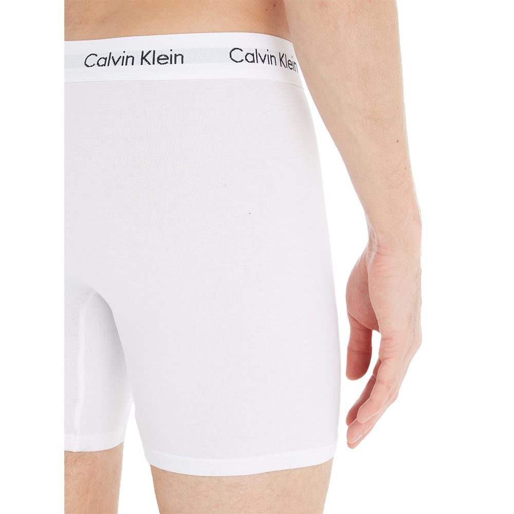 Calvin Klein-3-Pack Cotton Stretch Boxer Briefs, White-UNDERU