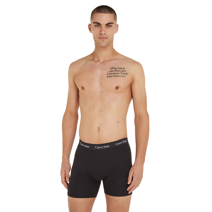 Calvin Klein-3-Pack Cotton Stretch Boxer Briefs, Black-UNDERU