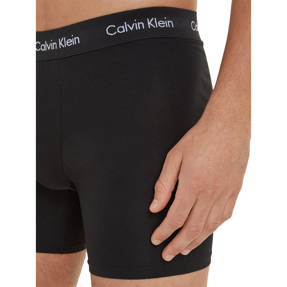 Calvin Klein-3-Pack Cotton Stretch Boxer Briefs, Black-UNDERU