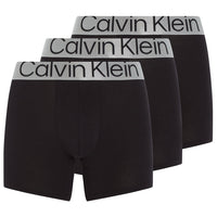 Calvin Klein-3-Pack Steel Cotton Boxer Briefs, Black-UNDERU