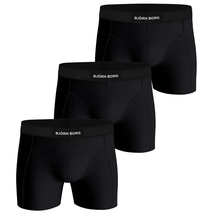 Bjorn Borg-3-Pack Premium Cotton Boxer Briefs, Black-UNDERU