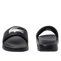 Lacoste-Croco 1.0 Synthetic Sliders, Black-UNDERU