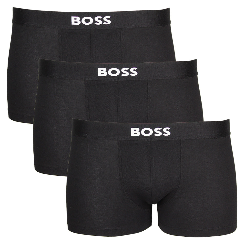 Boss black 3 pack boxer trunks, black