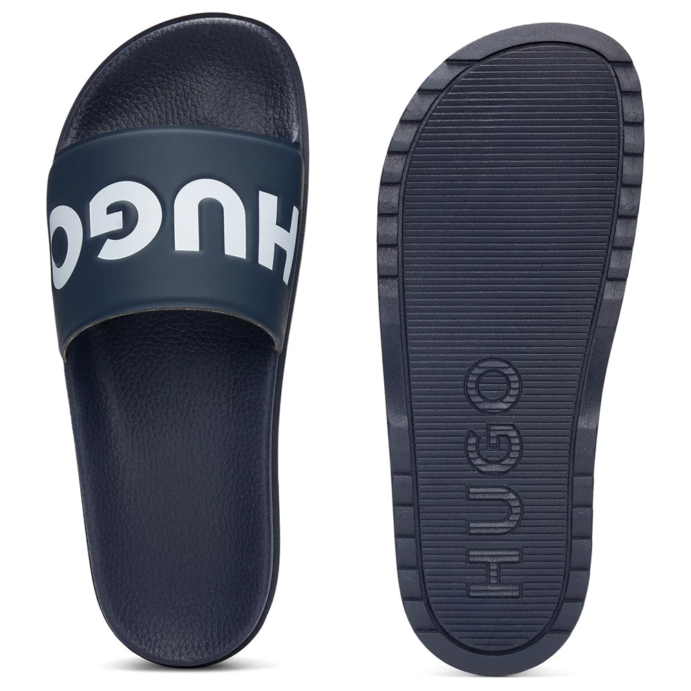 HUGO-Logo Strap Sliders, Dark Blue-UNDERU