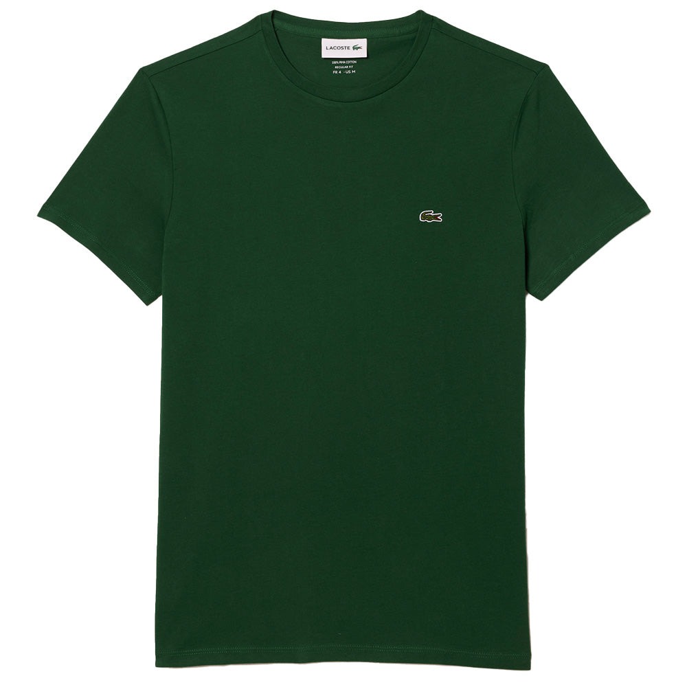 Lacoste Men s Monochrome Cotton Pima Jersey Crew Neck T Shirt Green