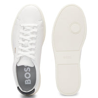 Mens boss neutral cream trainers